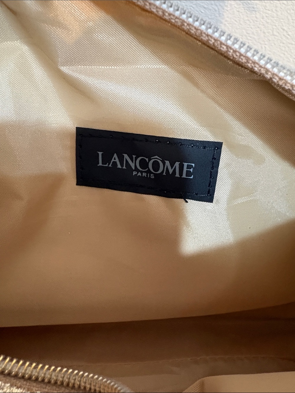 Lancome Glitter Zip Cosmetic Pouch - Gold - Picture 7 of 12